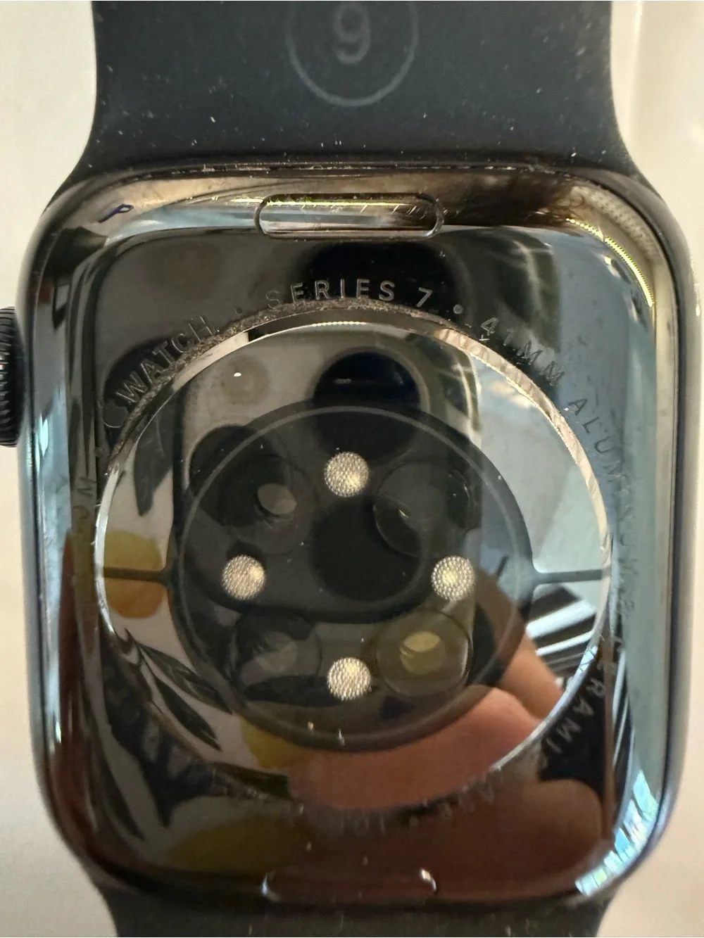 Apple Watch series 7 41mm aluminum with black silicone wrist band